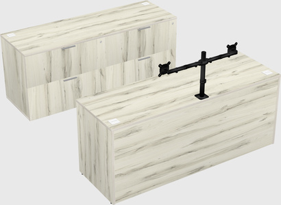 Parallel desk with credenza