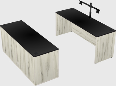 Parallel desk with credenza