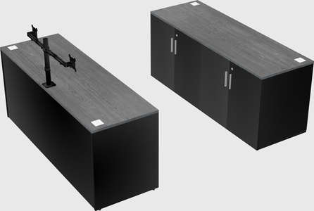 Parallel desk with credenza