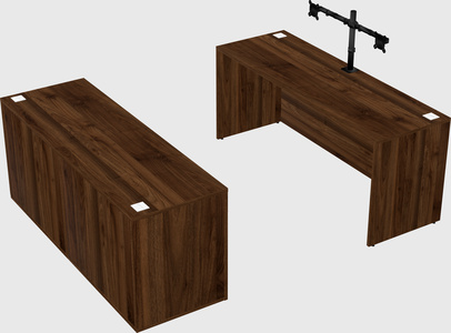 Parallel desk with credenza