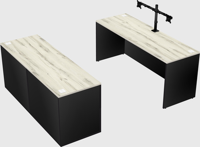 Parallel desk with credenza