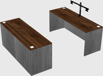 Parallel desk with credenza