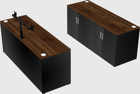 Parallel desk with credenza