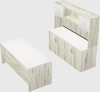 Parallel desk with credenza