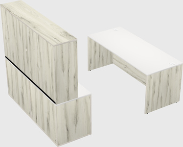 Parallel desk with credenza
