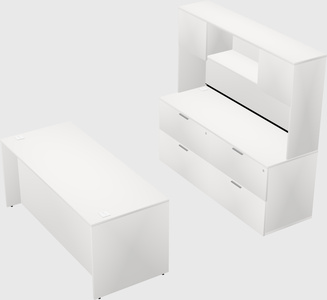 Parallel desk with credenza