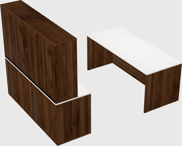 Parallel desk with credenza