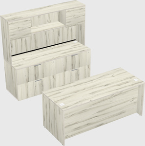 Parallel desk with credenza