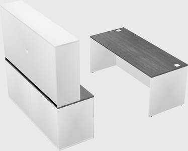 Parallel desk with credenza