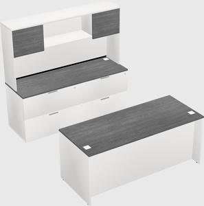Parallel desk with credenza