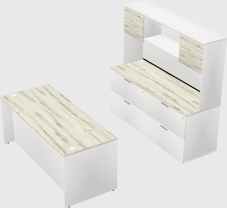 Parallel desk with credenza