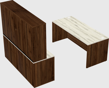 Parallel desk with credenza