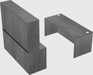 Parallel desk with credenza