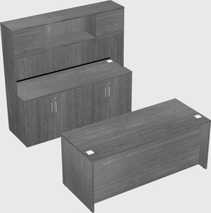 Parallel desk with credenza