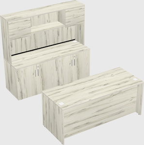 Parallel desk with credenza