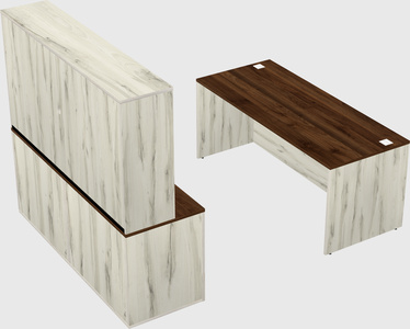Parallel desk with credenza