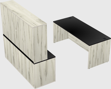 Parallel desk with credenza