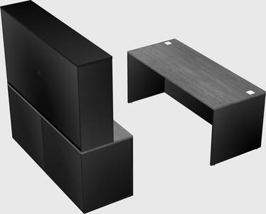 Parallel desk with credenza