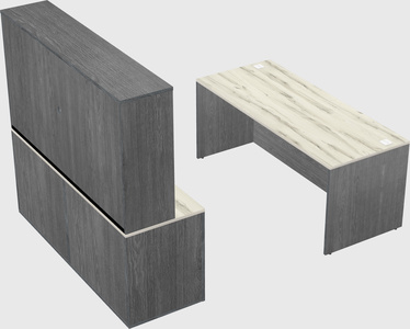 Parallel desk with credenza