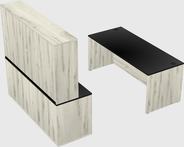 Parallel desk with credenza