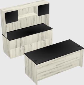 Parallel desk with credenza