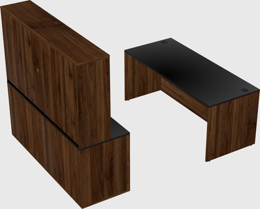 Parallel desk with credenza