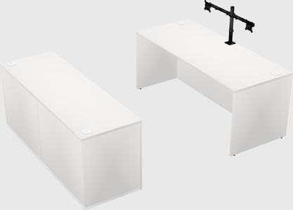 Parallel desk with credenza