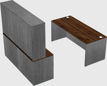 Parallel desk with credenza