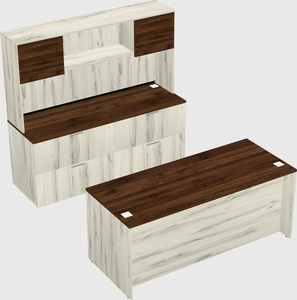 Parallel desk with credenza
