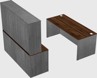 Parallel desk with credenza