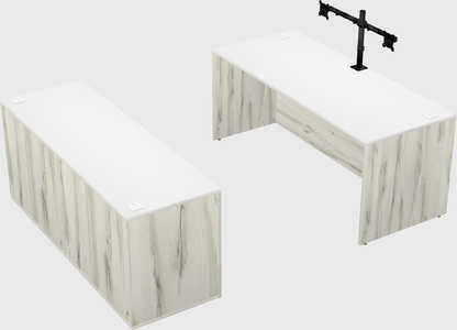 Parallel desk with credenza