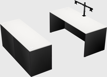 Parallel desk with credenza