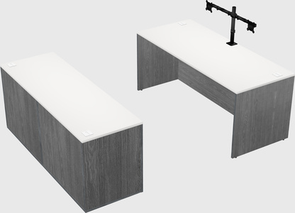 Parallel desk with credenza