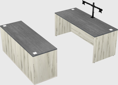 Parallel desk with credenza