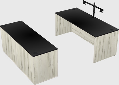 Parallel desk with credenza