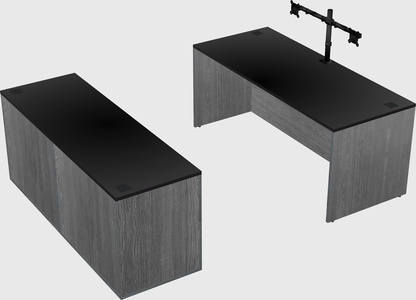 Parallel desk with credenza