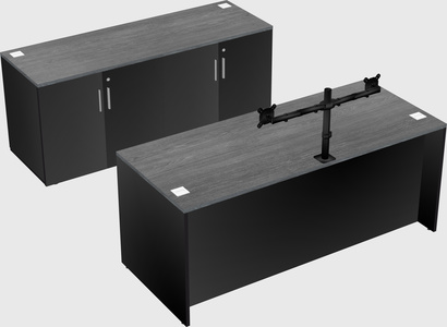 Parallel desk with credenza