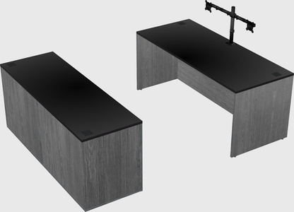 Parallel desk with credenza