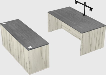 Parallel desk with credenza