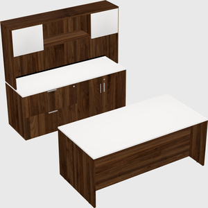Parallel desk with credenza