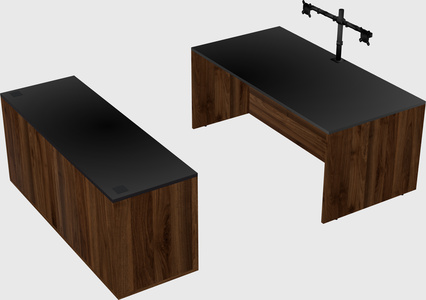 Parallel desk with credenza