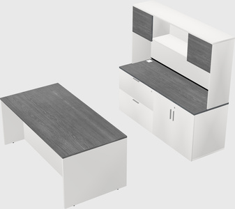 Parallel desk with credenza