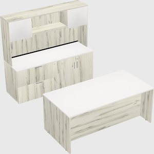 Parallel desk with credenza