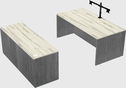 Parallel desk with credenza