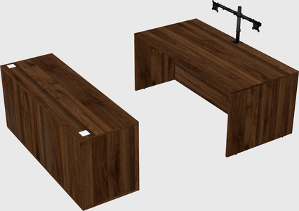 Parallel desk with credenza
