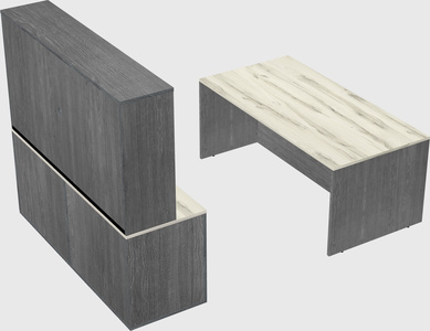 Parallel desk with credenza