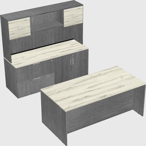 Parallel desk with credenza