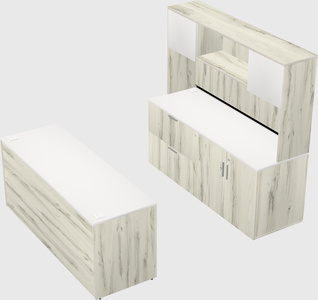 Parallel desk with credenza