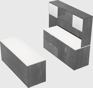 Parallel desk with credenza