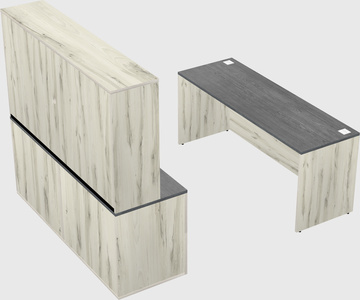 Parallel desk with credenza